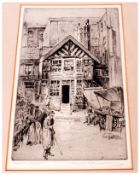 Frank Greenwood Proof Etching Pencil Signed To Margins titled 'Shudehill, Manchester' depicting Ye