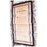Sir John Woodburn K.C.S.I Lieutenant Governor of Bengal Scroll presented to him a scroll of honour