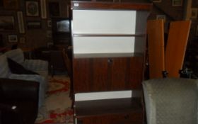 Dark Wooden Wall Unit / Drinks Cabinet.