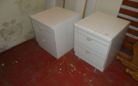 Pair of White Bedside Units.