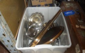 Box of Assorted Silver Ware.