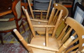 Set of 4 Pine Kitchen Dining Room Chairs.