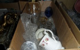 Box of Assorted Ceramics and Glass.