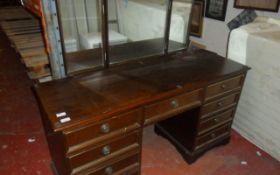 Dark Wood Dressing Table with Mirror.