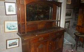 Wooden Sideboard Unit with Large Mirror.