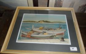 Picture of Two Fishing Boats, Signed Friga 79.