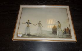 Painting of Women Dancing with Wooden Clappers.