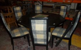 Black Wooden Table with 6 Matching Chairs.