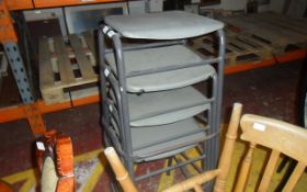 Set of 4 Plastic Metal Stools.