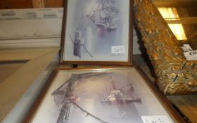 Two Framed Prints of Boats.