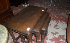 Dark Wooden Nest of 3 Tables.