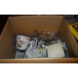 Box of Assorted Ceramic and Glassware.