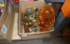 Box of Assorted Brass Items.