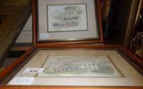 Two Framed Drawings of Singapore.