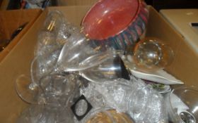 Box of Assorted Ceramics and Glass.