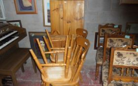 Pine Rectangular Table with Four Matching Pine Chairs.