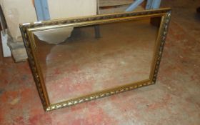 Large Rectangular Gold Framed Mirror.