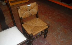 Wooden Chair with Woven Seat and Back Rest.