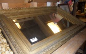 Rectangular Gold Framed Mirror.