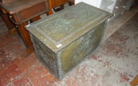 Fancy Brass Plated Covered Log Box.