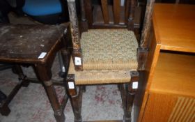 Pair of Wicker Seated Stools.