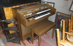 Electone Wooden Organ with Stool.