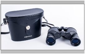 Pentax - 8 x 40 Wide Field Pair of Binoculars, Model No.566. Unused Condition, with Leather Holder