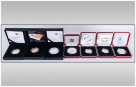 The Royal Mint Collection Of 7 Silver Proof Coins, Comprising The 2008 Olympic Games Handover