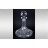 Waterford - Quality Cut Crystal Ships Decanter ' Lismore ' Pattern. 28 ounce. Height 10.5 Inches.