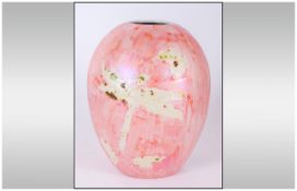 Carlton Wear ''Dragon Fly''  Pink Lustre Glaze Porcelain Vase - Made in England. 8 inches high.