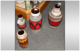 Four Assorted German Studio Pottery Vases, assorted sizes.