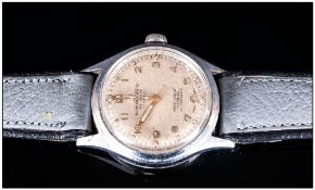 Printania - Military Style Stainless Steel Automatic Wrist Watch. c.1940 / 1950's. Fitted on a