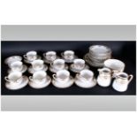 Noritake Part Tea Set Black & Gold Design On White Ground Comprising approximately 45 pieces, 2