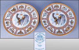 Pair of Global Traditional Plates 1980 Third Edition Traditions From an original work of art by