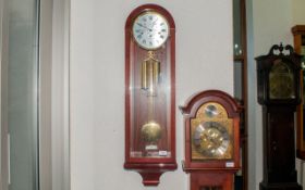 Sewills Arch Top Regulator Wall Clock Silvered Dial With Roman Numerals, Glazed Front And Sides,
