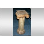 Modern Archaic/Greek Style Fluted Column With Ionic Capital, Height 30 Inches