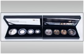 The Royal Mint 2009 Silver Proof Piedfort Four Coin Collection And The 2008 UK Britannia Four Coin