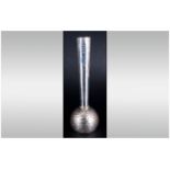 Modernist Designed Silver Specimen Vase, with Textured Base. Hallmark Birmingham 1978. Makers D & F.