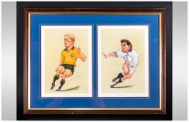 Pencil Signed Limited Edition Prints By Ireland Depicting Caricatures Of Michael Lynagh & Will