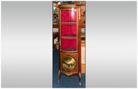 A French Louis VIIII 14th Style Ormolu Mounted Bow Fronted Mahogany Corner Cabinet, With a Single