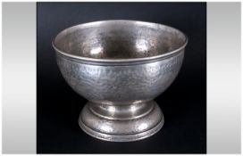 Tudric / Liberty & Co Planished Pewter Pedestal Bowl. Made For Liberty & Co. Numer 0831. 5 Inches