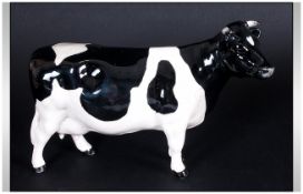 Beswick Farm Animal Figure ' Friesian Cow ' CH. Claybury Legwater. Designer A. Gredington. Model