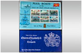 Three Cover Albums Containing Matching Presentation Packs And First Day Covers from the Isle Of Man.