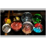 Collection Of Eight Modern Glass Paperweights