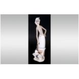 Lladro Figure ' Girl With Geese ' Model Num.1035. Issued 1969-1995. Height 11 Inches. Mint