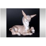 Lladro Figure ' Donkey In Love ' Model Num.4524. Issued 1969-1985. Height 5 Inches, Mint Condition.