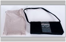Swarovski Authentic Pony Skin With Crystal Trim Black Evening Bag, Bought From Swarovski. Original