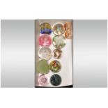 Collection Of Ten Modern Glass Paperweights + 1 Other.