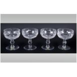 Waterford - Fine Quality Cut Crystal Set of 4 Sundae Glasses, Colleen Pattern . Each Glass with