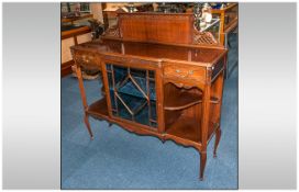 Edwardian Mahogany Chiffonier Cabinet In The Chippendale Style, With an Astral Glazed Central